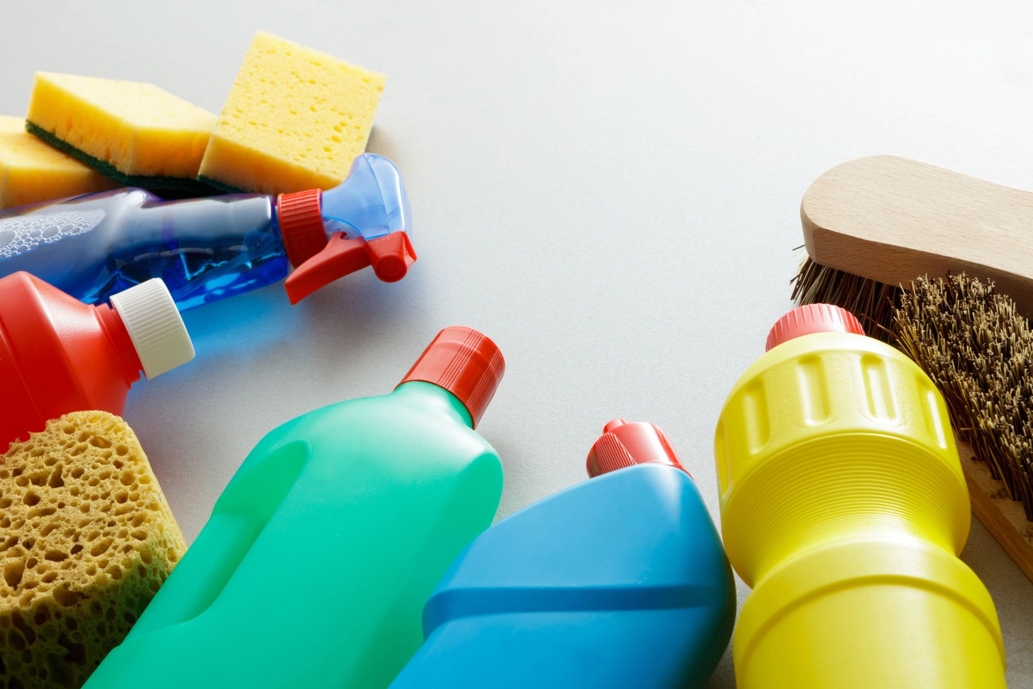 Premium home cleaning products arranged neatly for a modern household